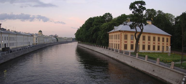 Fontanka river and Summer garden./ Summer.Russia. Saint Petersburg.