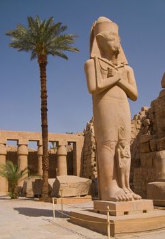 Statue of Ramses II in Karnak temple in Luxor, Egypt.