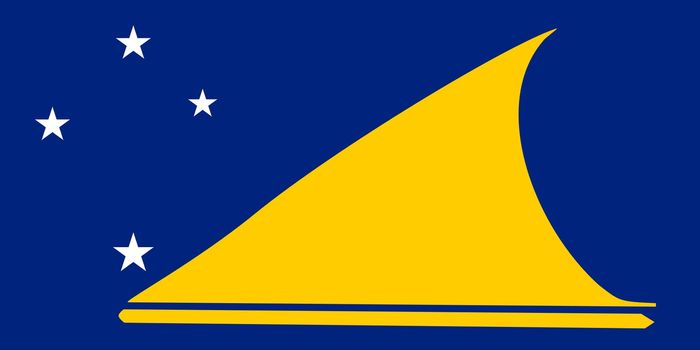 Sovereign state flag of dependent country of Tokelau in official colors. 