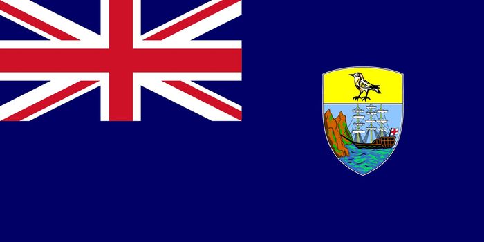 Sovereign state flag of dependent country of Saint Helena in official colors. 