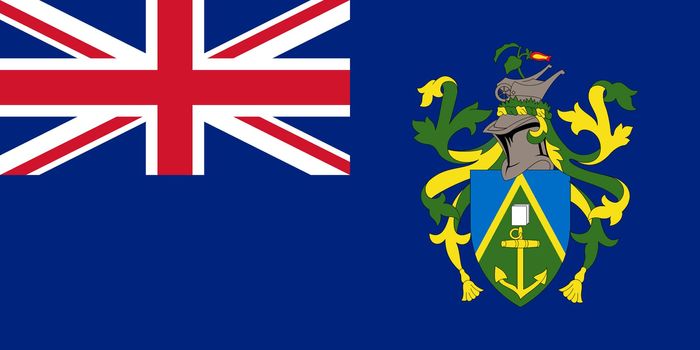 Sovereign state flag of dependent country of Pitcairn Islands in official colors. 