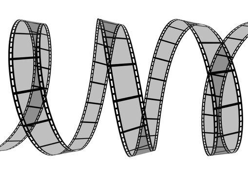 High quality filmstrip 3D render. Great for cinema concept. 