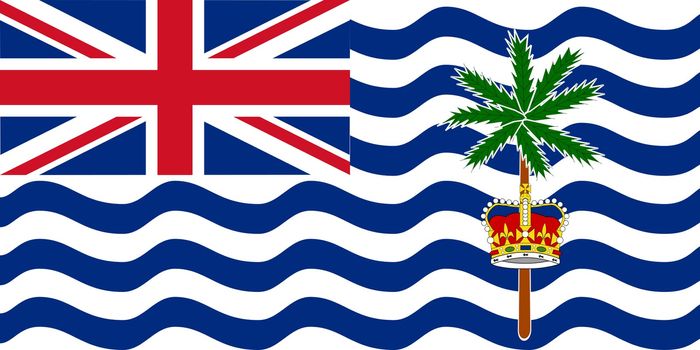 Sovereign state flag of dependent country of British Indian Ocean Territory in official colors. 