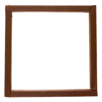 primitive, square hardwood frame isolated on white