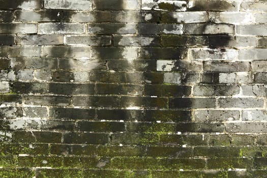 old chinese blue bricks wall