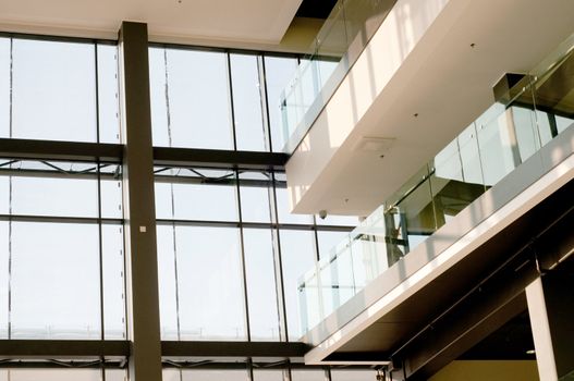 Shot of glass construction in public place