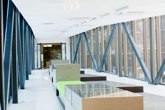 Shot of corridor, public place, much light