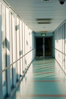 Shot of corridor, public place, much light