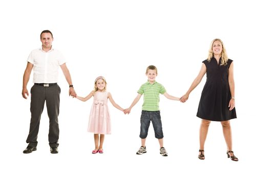 Family isolated on white background