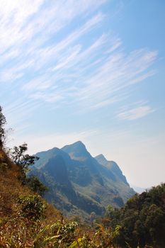 Doi Sam Phi Nong. This is a mountain with three summits. The middle is being the highest at 2,150 meters above sea level.