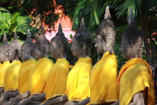 Buddha images in Ayutthaya Thailand