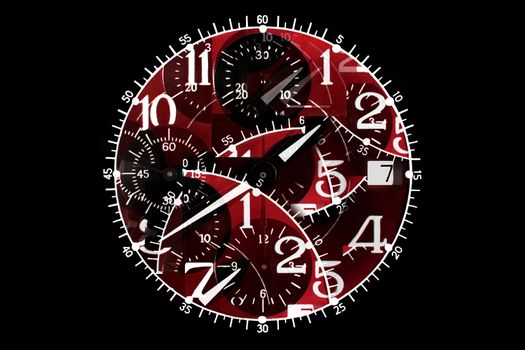 Big abstract wristwatch dial. Manipulated photo.