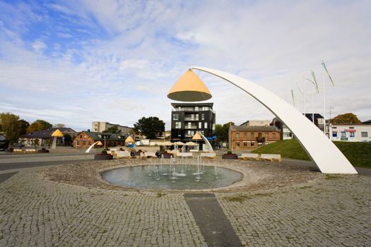 Architectural central square in Rakvere, Estonia