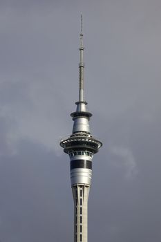 Auckland's iconic 328-meter tall Sky Tower, North Island, New Zealand.