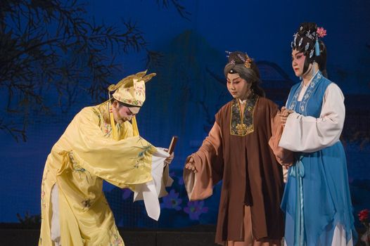CHINA, SHENZHEN, GUANGDONG PROVINCE - FEBRUARY 13, 2009: Traditional Beijing Opera, performed by professional Chinese actors and actress for Chinese New Year celebration.