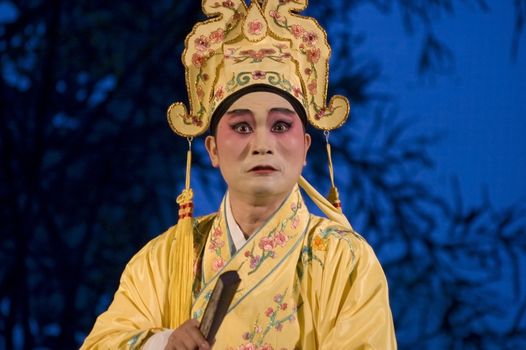CHINA, SHENZHEN, GUANGDONG PROVINCE - FEBRUARY 13, 2009: Traditional Beijing Opera, performed by professional Chinese actors and actress for Chinese New Year celebration.