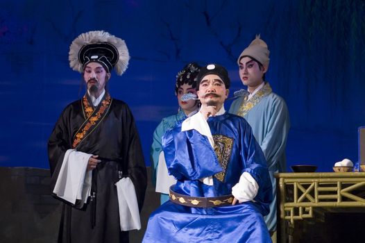 CHINA, SHENZHEN, GUANGDONG PROVINCE - FEBRUARY 13, 2009: Traditional Beijing Opera, performed by professional Chinese actors and actress for Chinese New Year celebration.