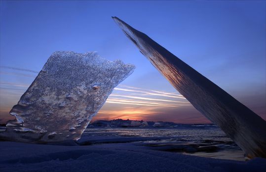 Russia. Winter. Ladoga lake.