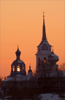 Ioanna Bogoslova`s church. New Ladoga.Volhov. Winter. Russia. 
