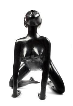 statuette of nude girl isolated over white