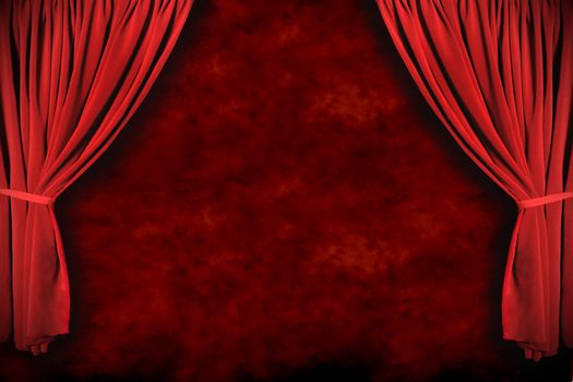 Stage Theater Drapes With Dramatic Lighting With Grunge Background