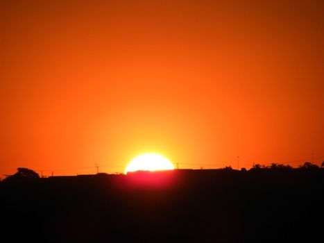 fascinating evening with orange color in the sky