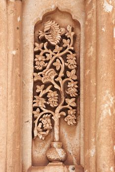 Carving on facade of Ishak Pasha Palace. It is an 18th century complex located near Mount Ararat in the Dogubayazit district of Agri province of Turkey.
