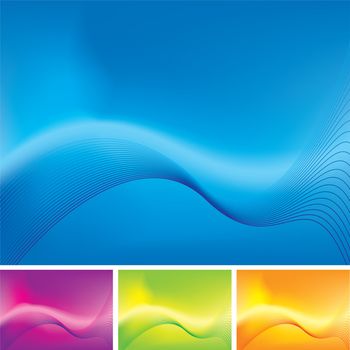 Wave abstract background with flowing lines and copy space