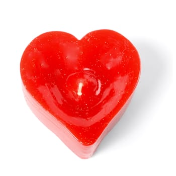 heart candle isolated over white