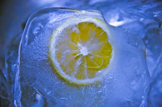 Frozen lemon and thin ice