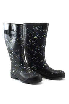 Rubber boots, black, insulated on white background