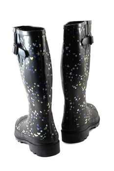 Rubber boots, black, insulated on white background