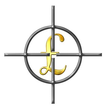 Aiming pound symbol isolated in white