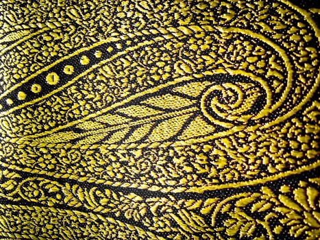 Closeup of a floral design on a indian traditional outfit known as the sari/saree