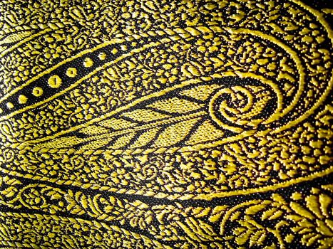 Closeup of a floral design on a indian traditional outfit known as the sari/saree