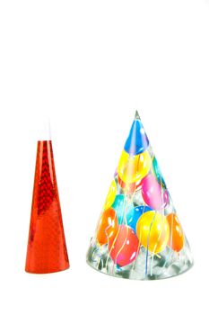 Party squawkers isolated against a white background