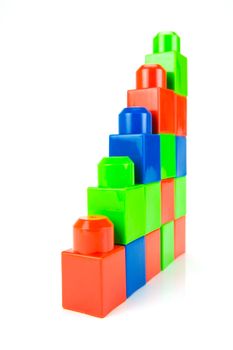 Building blocks isolated against a white background