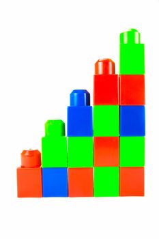 Building blocks isolated against a white background