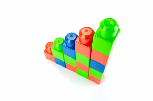 Building blocks isolated against a white background