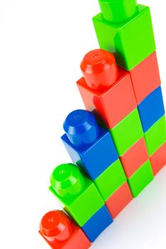 Building blocks isolated against a white background
