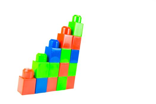 Building blocks isolated against a white background