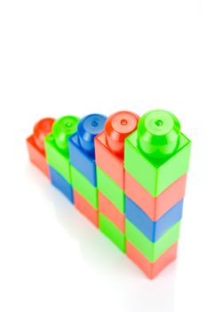Building blocks isolated against a white background