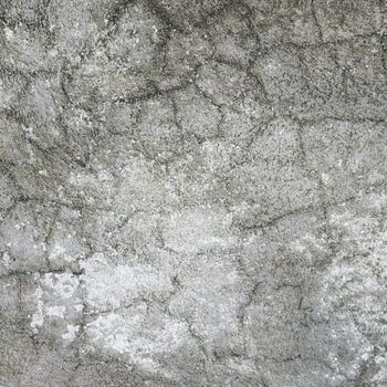 Square structure of gray rough plaster with cracks