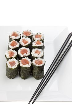 raw tunafish sushi