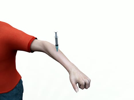 Depiction of drug addiction.
