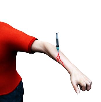 Depiction of drug addiction.