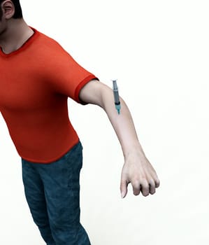 Depiction of drug addiction.