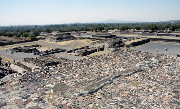 View of Pyramids in Teotihuacan in Mexico