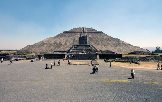 View of Pyramids in Teotihuacan in Mexico