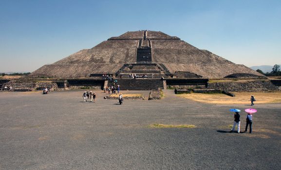 View of Pyramids in Teotihuacan in Mexico